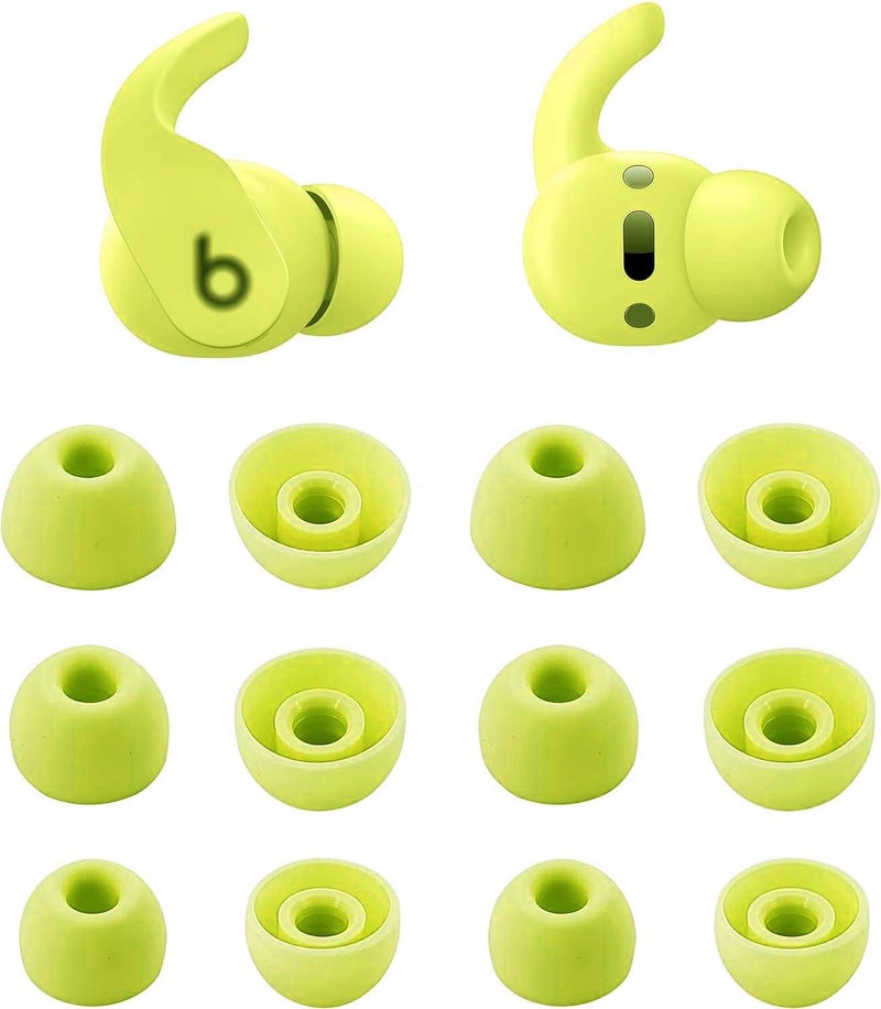 ALXCD رؤوس أذن متوافقة مع Beats Fit Pro، S/M/L 3 أحجام 6 أزواج رؤوس أذن سيليكون ناعمة بديلة، متوافقة مع Beats Fit Pro، 6 أزواج باللون الأصفر الفولت - Image 1